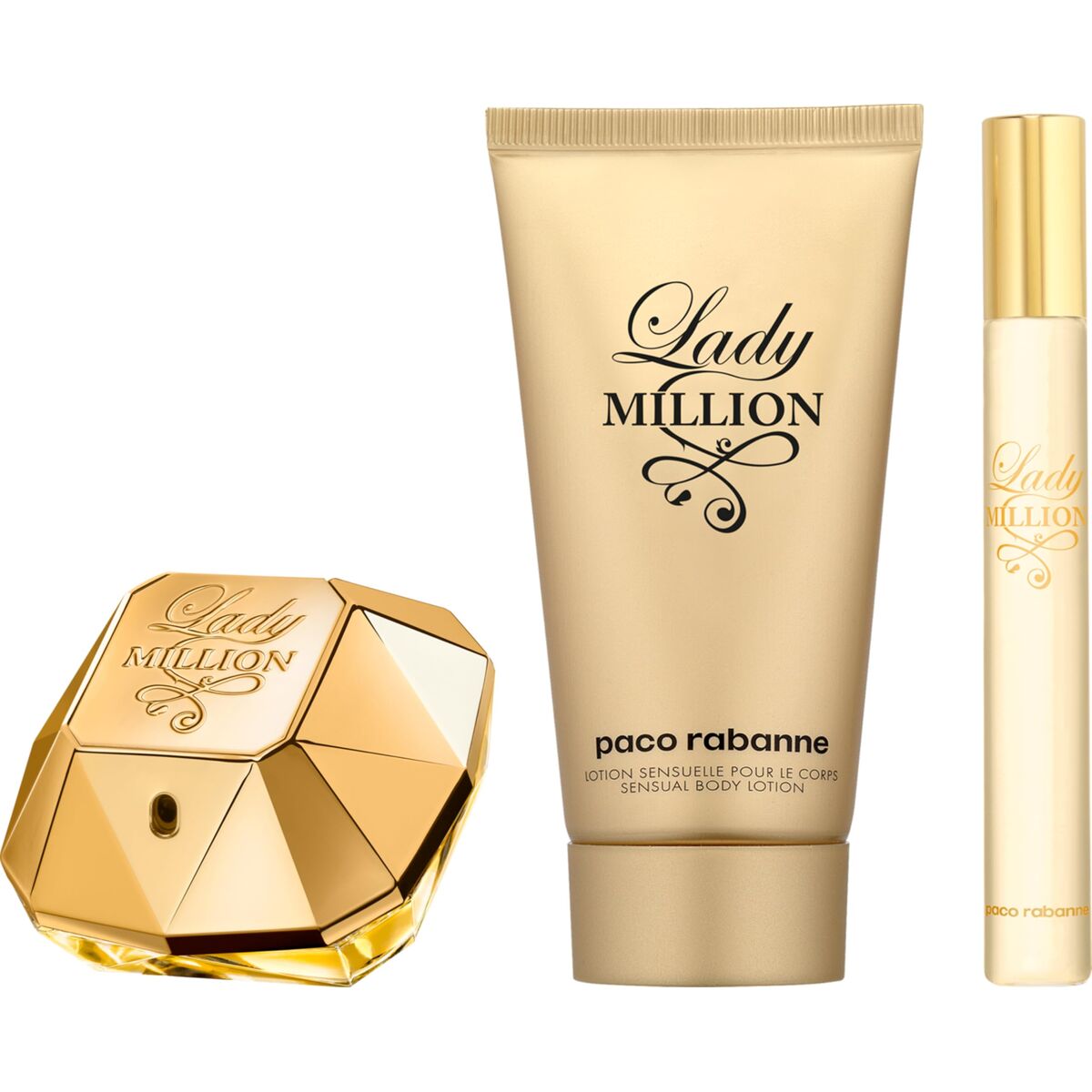 Women's Perfume Set Paco Rabanne LADY MILLION EDP 3 Pieces