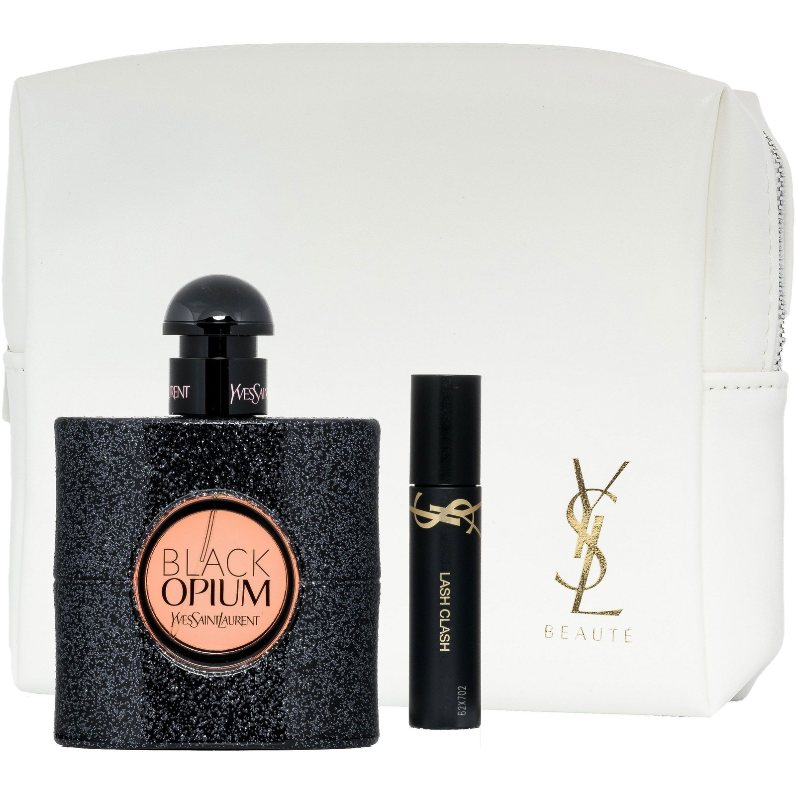 Set Yves Saint Laurent_ Black Opium, Eau De Parfum, For Women, 50 ml + Yves Saint Laurent, Mascara, Black, 2 ml + Yves Saint Laurent, GWP Textile Pouch, White For Women (3614274121377)